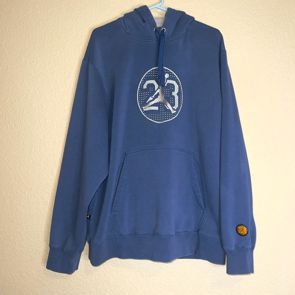 Jordan 13 Flint Blue Hoodie Men’s Hologram Y2k Sweatshirt Sz XL - Picture 1 of 14